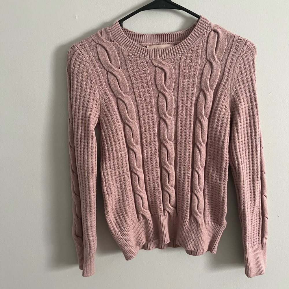 Philosophy Crew Neck Cable-Knit Pullover
